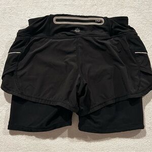 Sz XS Athleta Black 2 in 1 Contender Skort Compression Short with Skirt Zipper
